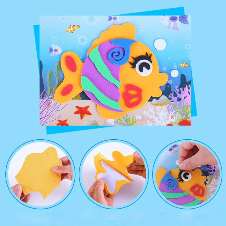 VA Foam Sticker Puzzle para Crianças, Animal Criativo Dos Desenhos Animados